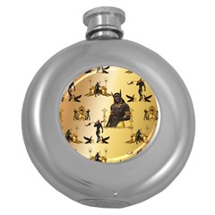 Anubis The Egyptian God Pattern Round Hip Flask (5 Oz)