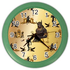 Anubis The Egyptian God Pattern Color Wall Clock by FantasyWorld7