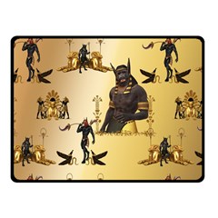 Anubis The Egyptian God Pattern Double Sided Fleece Blanket (small)  by FantasyWorld7