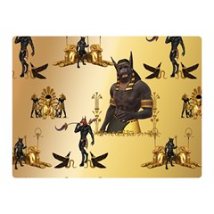 Anubis The Egyptian God Pattern Double Sided Flano Blanket (mini)  by FantasyWorld7