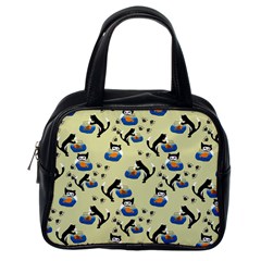 Cat And Fishbowl Classic Handbag (one Side) by bloomingvinedesign