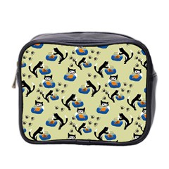 Cat And Fishbowl Mini Toiletries Bag (two Sides) by bloomingvinedesign