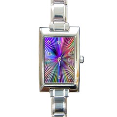 Rays Colorful Laser Ray Light Rectangle Italian Charm Watch by Bajindul