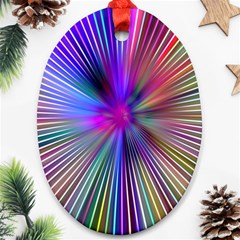 Rays Colorful Laser Ray Light Ornament (oval)