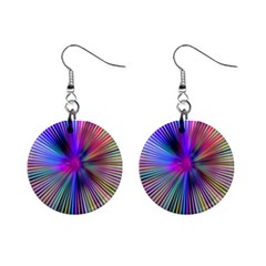 Rays Colorful Laser Ray Light Mini Button Earrings by Bajindul