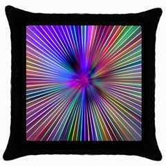 Rays Colorful Laser Ray Light Throw Pillow Case (black) by Bajindul