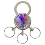 Rays Colorful Laser Ray Light 3-Ring Key Chain Front