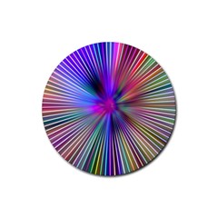 Rays Colorful Laser Ray Light Rubber Round Coaster (4 Pack)  by Bajindul