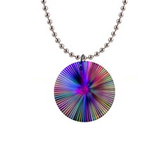 Rays Colorful Laser Ray Light 1  Button Necklace by Bajindul