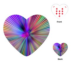 Rays Colorful Laser Ray Light Playing Cards Single Design (heart)