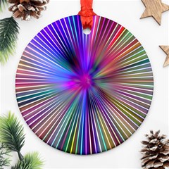 Rays Colorful Laser Ray Light Round Ornament (two Sides)