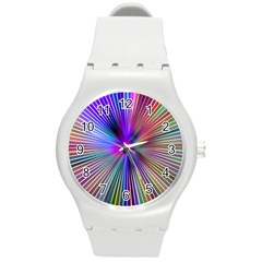 Rays Colorful Laser Ray Light Round Plastic Sport Watch (m) by Bajindul