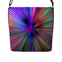 Rays Colorful Laser Ray Light Flap Closure Messenger Bag (l) by Bajindul