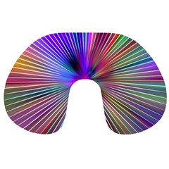 Rays Colorful Laser Ray Light Travel Neck Pillow by Bajindul