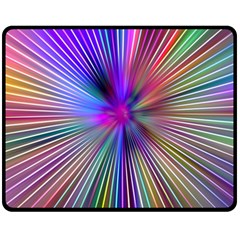 Rays Colorful Laser Ray Light Double Sided Fleece Blanket (medium)  by Bajindul