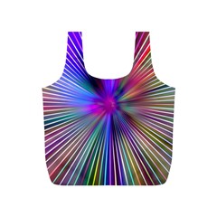 Rays Colorful Laser Ray Light Full Print Recycle Bag (s) by Bajindul