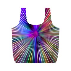 Rays Colorful Laser Ray Light Full Print Recycle Bag (m) by Bajindul