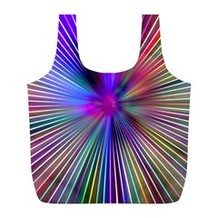 Rays Colorful Laser Ray Light Full Print Recycle Bag (l) by Bajindul