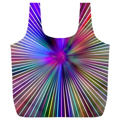 Rays Colorful Laser Ray Light Full Print Recycle Bag (xl) by Bajindul