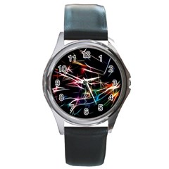 Lights Star Sky Graphic Night Round Metal Watch by HermanTelo