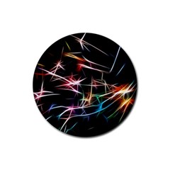 Lights Star Sky Graphic Night Rubber Coaster (round)  by HermanTelo