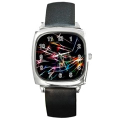 Lights Star Sky Graphic Night Square Metal Watch by HermanTelo