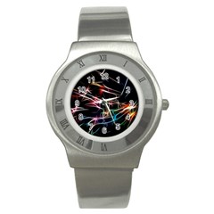 Lights Star Sky Graphic Night Stainless Steel Watch