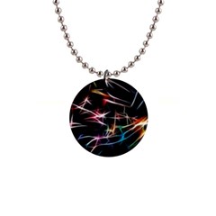 Lights Star Sky Graphic Night 1  Button Necklace by HermanTelo