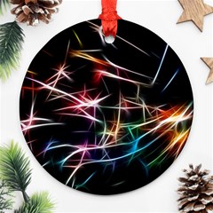 Lights Star Sky Graphic Night Round Ornament (two Sides)