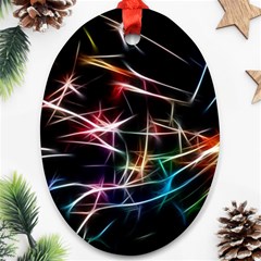 Lights Star Sky Graphic Night Oval Ornament (two Sides) by HermanTelo