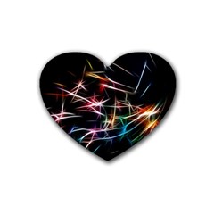 Lights Star Sky Graphic Night Rubber Coaster (heart) 