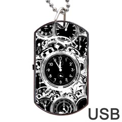 Clock Face 5 Dog Tag Usb Flash (one Side)