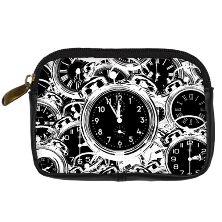 Clock Face 5 Digital Camera Leather Case