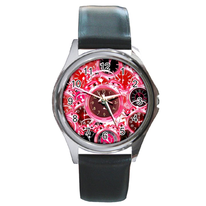 Clock Face 4 Round Metal Watch