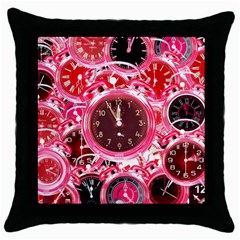 Clock Face 4 Throw Pillow Case (Black)