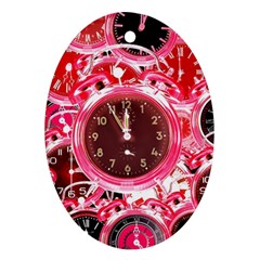 Clock Face 4 Oval Ornament (Two Sides)