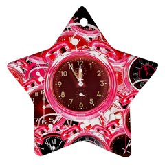 Clock Face 4 Star Ornament (Two Sides)