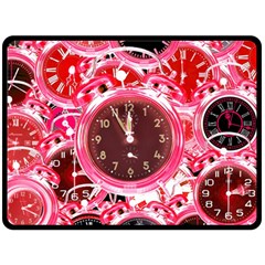 Clock Face 4 Fleece Blanket (Large) 