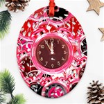 Clock Face 4 Oval Filigree Ornament (Two Sides) Front