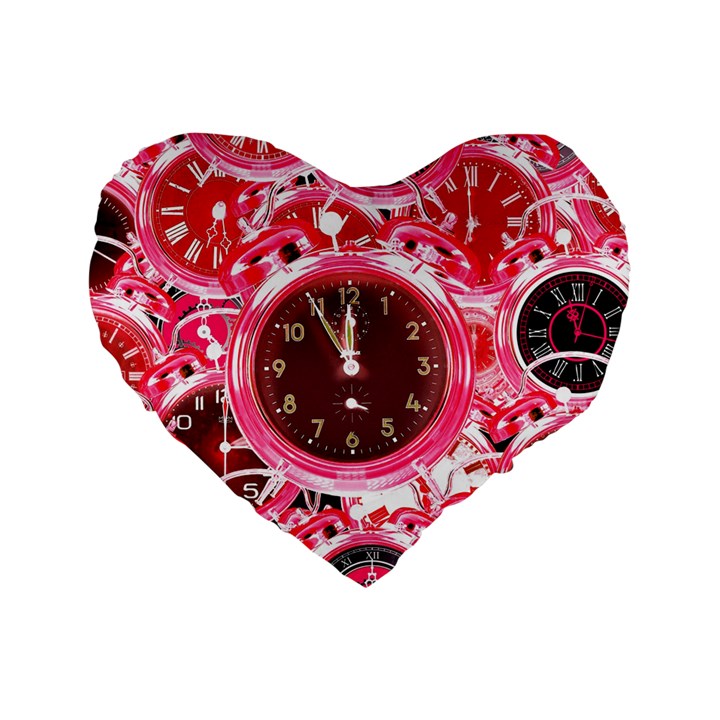 Clock Face 4 Standard 16  Premium Heart Shape Cushions