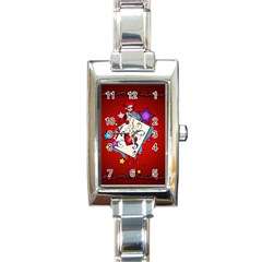 The Red Card Heart A With Fairy Rectangle Italian Charm Watch