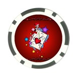 The Red Card Heart A With Fairy Poker Chip Card Guard Front