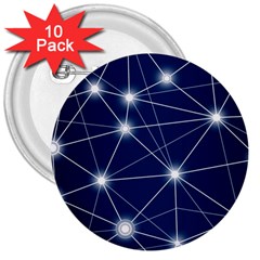 Network Technology Digital 3  Buttons (10 Pack)  by HermanTelo