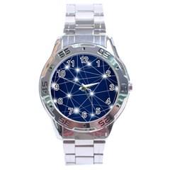 Network Technology Digital Stainless Steel Analogue Watch by HermanTelo