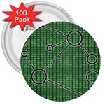 Network Communication Technology 3  Buttons (100 pack)  Front