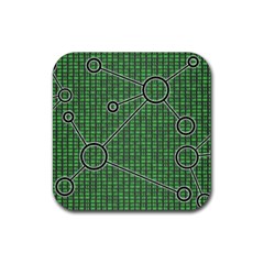 Network Communication Technology Rubber Coaster (square)  by Bajindul