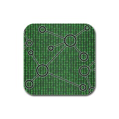 Network Communication Technology Rubber Square Coaster (4 Pack)  by Bajindul