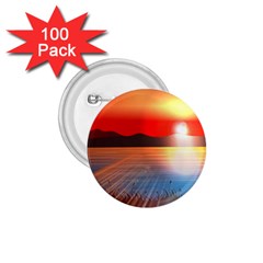 Sunset Water River Sea Sunrays 1 75  Buttons (100 Pack)  by Mariart