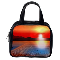 Sunset Water River Sea Sunrays Classic Handbag (one Side) by Mariart