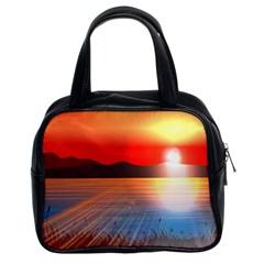 Sunset Water River Sea Sunrays Classic Handbag (two Sides) by Mariart